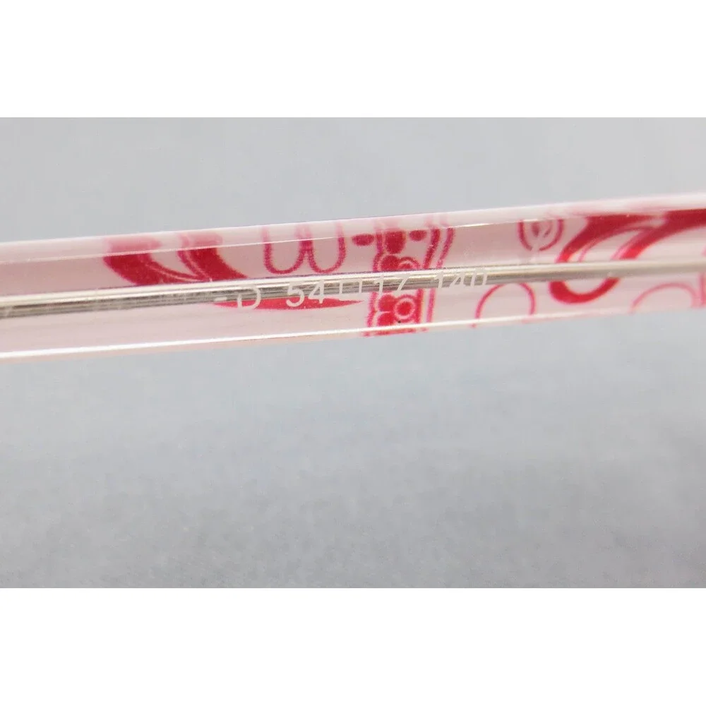 Modern Holiday Eyeglasses Red Oval Frames 54-17-140 Patterned Temples 39301